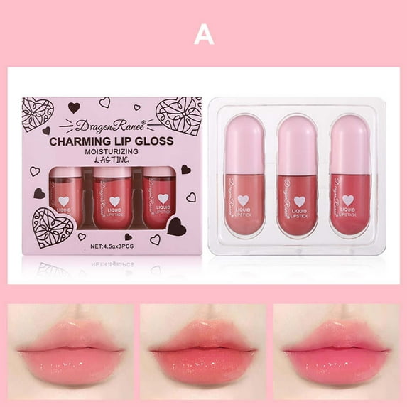 Lip Gloss, Moisturizing Lip Oil, Long-Lasting Hydrating Water Glossy Lip Glaze, Non-Sticky Lightweight Lip Care Set