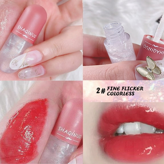 Lip Gloss Oil, Moisturizing Lip Glaze, Mini Capsule Transparent Lip Balm, Contains VE and Plant-Based Fruit Oils, Non-Greasy Hydrating formula, Lip Line Repair