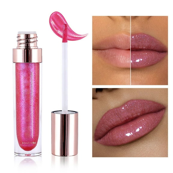 Lip Gloss, Pearlescent Lip Gloss, 3-Dimensional Dazzles Liquid Lip Gloss, Long-Lasting Transfer-Proof Waterproof Transparent Lip Gloss