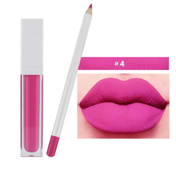 Lip Gloss Pencil, Matte Lip Gloss, Long-Lasting Moisturizing Lip Makeup Set, Non-Fading, Smooth Glide, Pigment-Rich, Full Coverage, Lightweight, Sweat-Resistant, Hydrating, Eye-Catching Finish