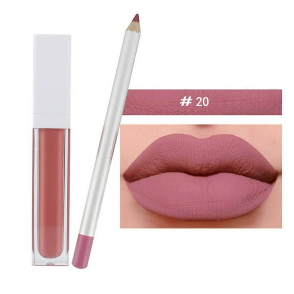 Lip Gloss Pencil, Matte Lip Gloss, Long-Lasting Moisturizing Lip Makeup Set, Non-Fading, Smooth Glide, Pigment-Rich, Full Coverage, Lightweight, Sweat-Resistant, Hydrating, Eye-Catching Finish