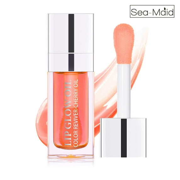 Lip Gloss Sea-Maid Hydrating Lip Oil Non-Sticky Formula Subtle Shine Tinted Sheer,Pink