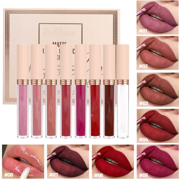 Lip Gloss Set for Shiny Finish, High Shine Plumping Lacquer Collection, Hydrating Non Sticky Tint for Full Lips, Complete Kit for Daily Wear