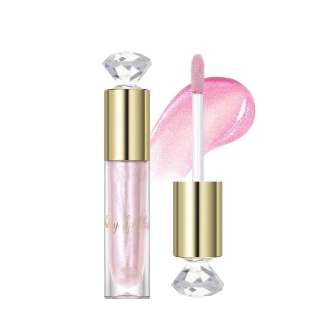 Lip Gloss, Translucent Lip Gloss, Moisturizing Lip Gloss with Fine Shimmering Pearl, Portable Sparkling Lip Gloss for Enhanced Color and Hydration