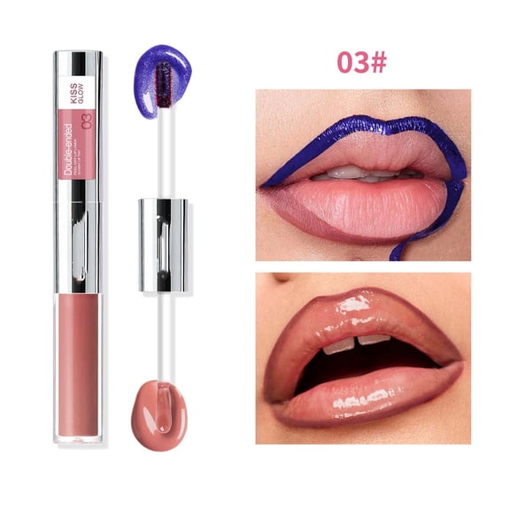 Lip Gloss Waterproof, Peel Off Lip Liner Pen, Double-Ended Tear Lip Gloss with Pearlescent Finish, Non-Stick Cup formula, Long Lasting, Smudge Resistant, Easy Application