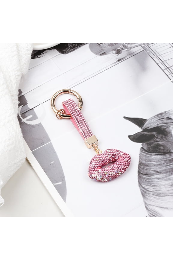 Lip Keychain Lipstick Charm Keychain Crystal Keychains Charms Lipstick Keychains Purse Charm Accessory Gift