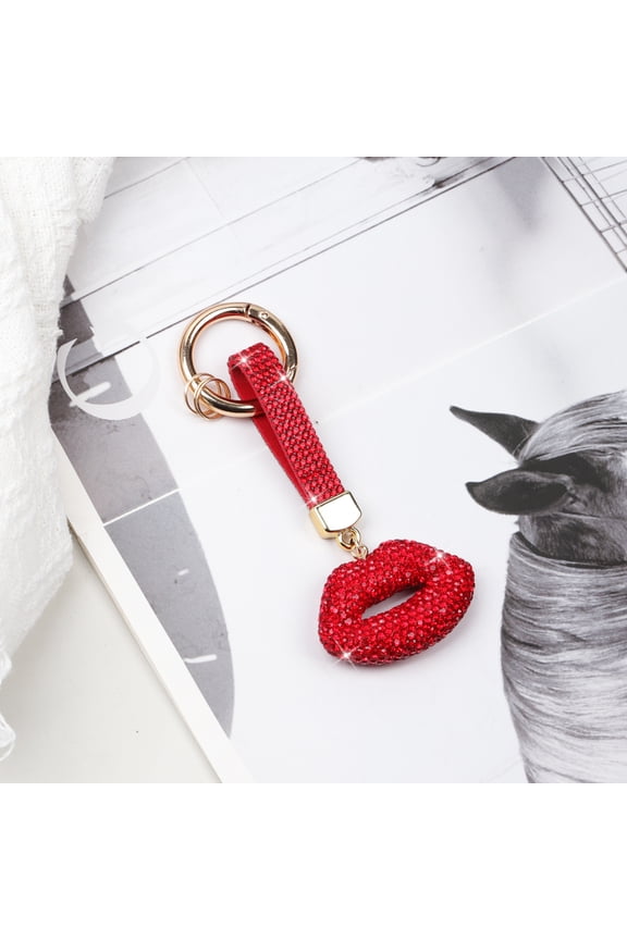 Lip Keychain Lipstick Charm Keychain Crystal Keychains Charms Lipstick Keychains Purse Charm Accessory Gift