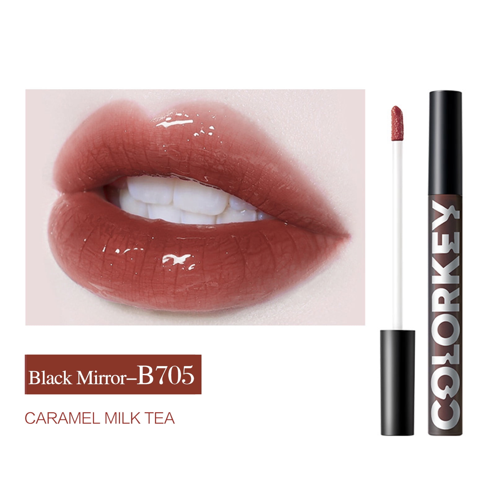 Lip Liner and Gloss Set, Small Black Lip Glaze Topcoat Gloss Lip Gloss