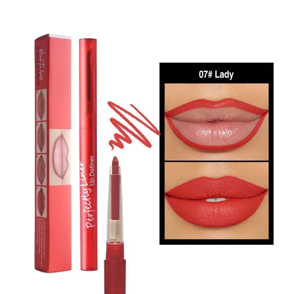 Lip Liner, Matte Lipstick, Long-Lasting Lip Pencil for Women Makeup, Sweat-Proof, Brightly Colored, Natural Ingredients, Suitable for Daily Use and Special Occasions