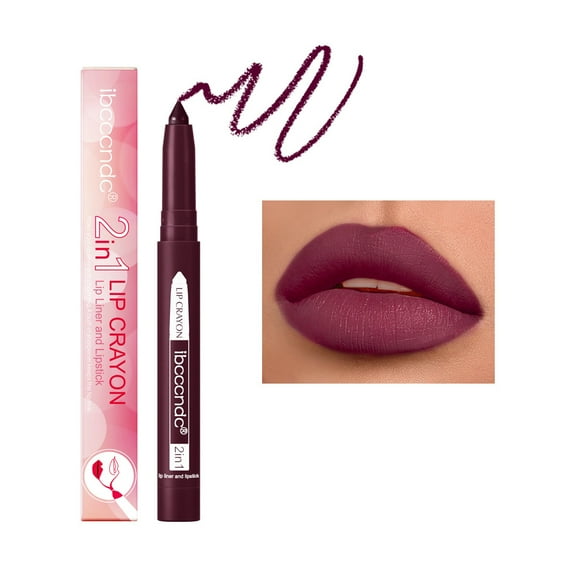Lip Liner, Matte Lipstick, Two In One Rotating Lip Crayon with Built-In Sharpener, Easy To Apply Full Coverage Long-Lasting Lip Makeup Tool