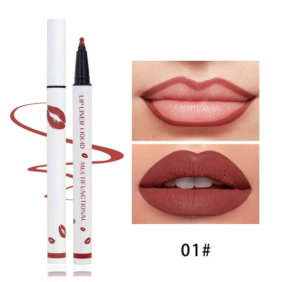 Lip Liner Matte Liquid Lipstick, Long-Lasting Waterproof Lip Gloss, Non-Stick Cup Solid Color Lip Glaze Pen, Fast Drying Sweat Resistant Matte Velvet Finish, Portable Precise Applicator