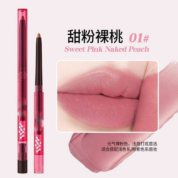 Lip Liner Pencil, Double Ended Lip Liner, Matte Finish Lip Liner Pen with Full Color Payoff, Voluminous Three Dimensional Lip Shaping, Long Lasting Pigmented Lip Definer