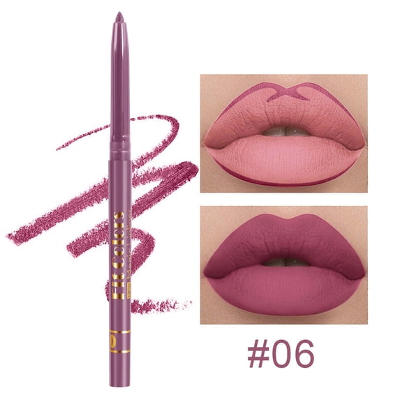 Lip Liner Pencil, Matte Lip Liner, Long-Lasting Fade Lip Pencil Makeup, Semi-Matte Finish Smooth Glide Lip Color for Defined Full Lips