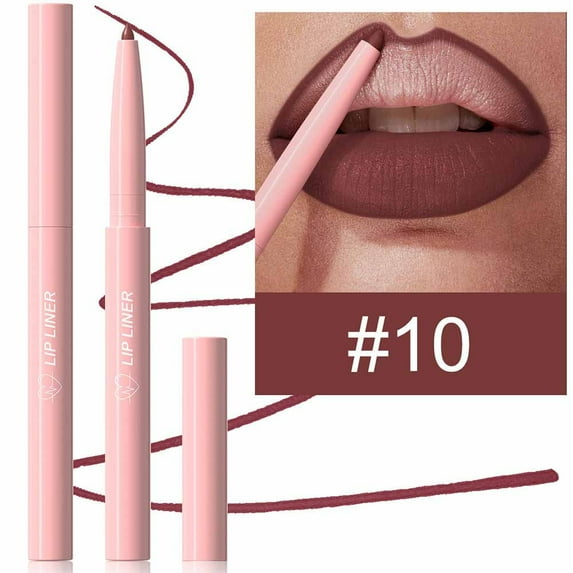 Lip Liner Pencil, Matte Lip Liner, Waterproof Long-Lasting Lip Contour Pencil, Velvet Finish, Easy to Apply, Smudge Resistant, Creamy Texture, Portable Design, Suitable for Beginners