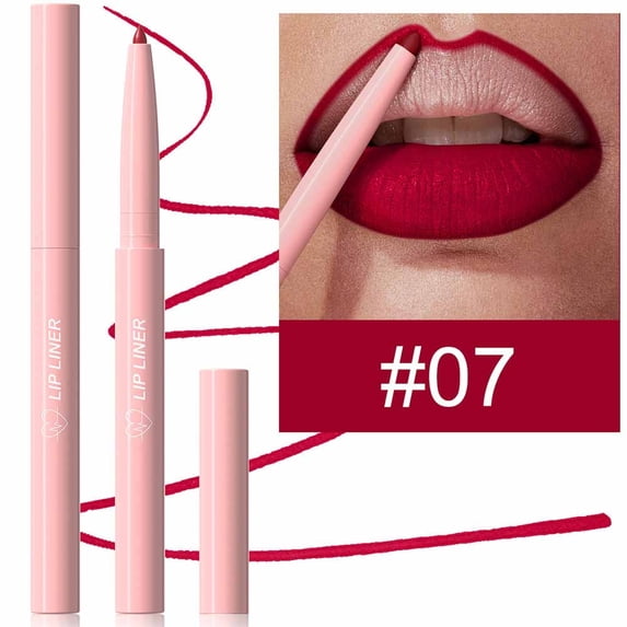 Lip Liner Pencil, Matte Lip Liner, Waterproof Long-Lasting Lip Contour Pencil, Velvet Finish, Easy to Apply, Smudge Resistant, Creamy Texture, Portable Design, Suitable for Beginners