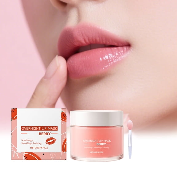 Lip Mask, Lip Balm, Nourishing Smoothing Restoring Lip Treatment, Hydrating Long-Lasting Repair with Lip Brush for Daily Nighttime Care