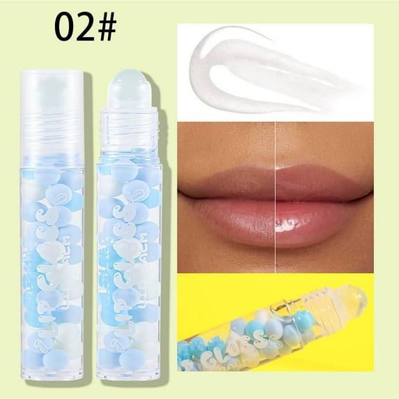 Lip Oil Moisturizing, Hydrating Lip Balm, Transparent Rollerball Lip Gloss with Nourishing formula, Lightweight Non-Sticky Texture for Soft Smooth Lips