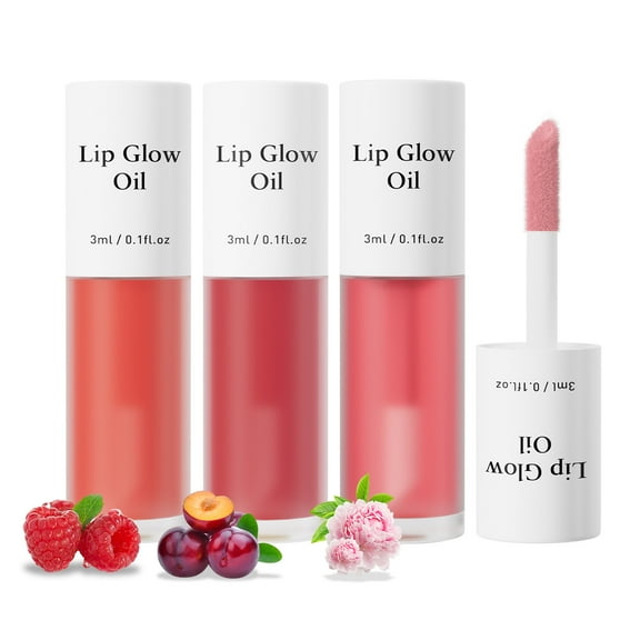 Lip Oil Set, Moisturizes Lips, Deeply Nourishes and Repairs Dry Lips 3ml*3