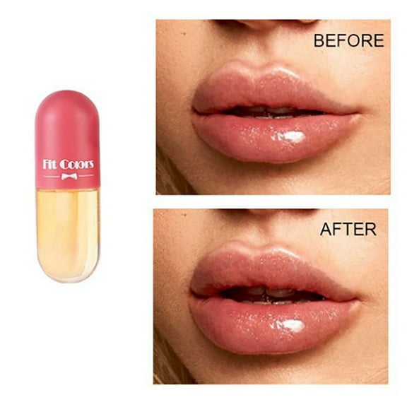 Lip Plumper, Hydrating Lip Gloss, Mini Capsules Transparent Color Changing Honey Oil Moisturizing Plant Extracts Lip Serum with Hyaluronic Acid and Marine-Based Fillers for Fuller Lips