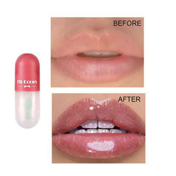 Lip Plumper, Hydrating Lip Gloss, Mini Capsules Transparent Color Changing Honey Oil Moisturizing Plant Extracts Lip Serum with Hyaluronic Acid and Marine-Based Fillers for Fuller Lips