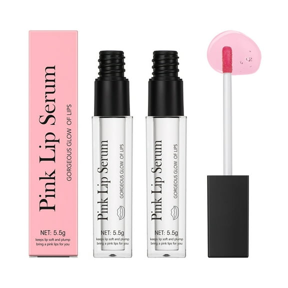 Lip Plumper - Natural Lip Plumper And Lip Care Serum, Pink Lip Gloss, Tinted Lip Balm, Moisturizing Repair Lip Gloss, Hydrating & Reduce Fine Lines, Nourishing Repair Lip Oil(2pcs)