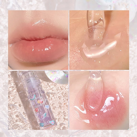 Lip Protection Oil, Lip Moisturizer, Transparent Glass Lips Long-Lasting Hydration, Colorless Lip Care, Fine Shiny Lip Honey, Portable Size, Easy To Carry