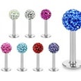 thumbnail image 1 of Lip Ring Flat Back with Ferido CZ Gem Surgical Steel 1 Piece (16g) (T/TL/14) (Royal Blue CZ 16gx5/16 x4 (1.2mmx8mmx4mm)), 1 of 4
