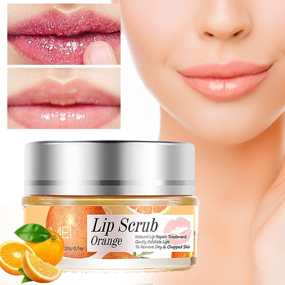 Lip Scrub Repair & Moisturize - Exfoliating Lip Mask, 0.7oz, Fade Lip Lines, Anti-Dry Cracked Lips, Double Effect Lip Film, Natural Plant Extract, Winter Lip Care, Daily Use Lip Ca Makeup Organizers
