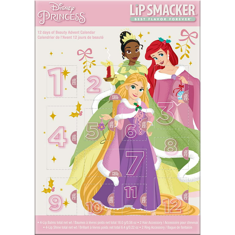 Lip Smacker Holiday 12 pc Advent Calendar Princess, Beauty Calendar Disney  princess 