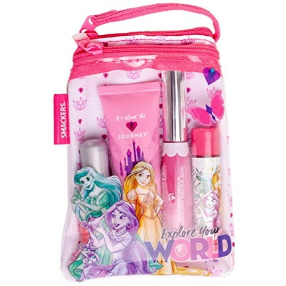 Lip Smacker Princess Glam Bag Makeup Set, Lip Balm, Lip Gloss, Nail Polish, Lotion