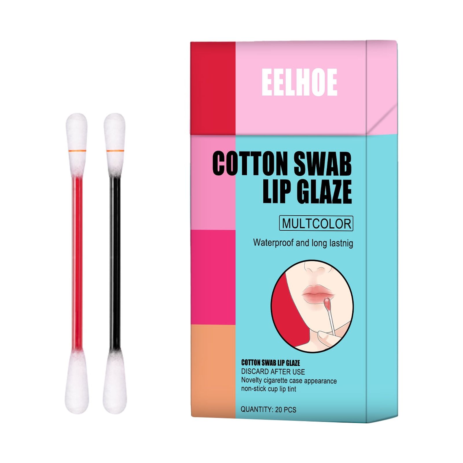 Lip Stain Set 20 PCS NonStick Tattoo Lipstick LongLasting Waterproof