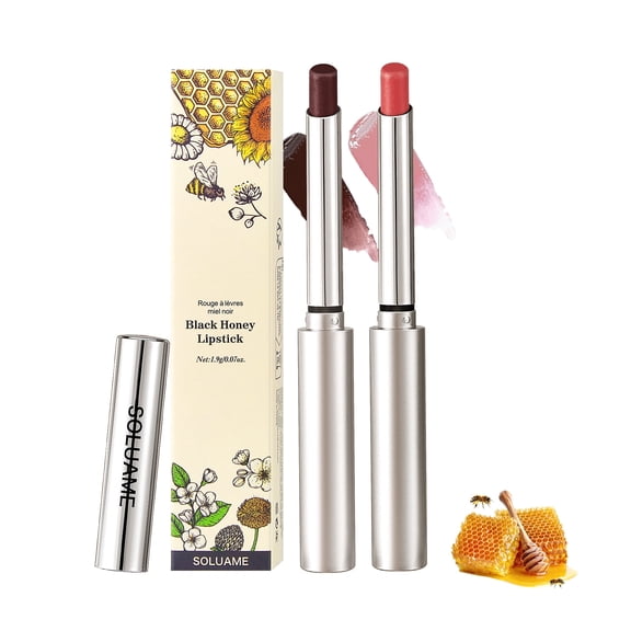 Lip Tint Black lipstick and Pink lipstick Tinted Lip Balm for All Skin Tones Create a Glamorous Makeup Versatile Colours & Moisturising Lips(1.9g*2Pcs Honey Lipstick)