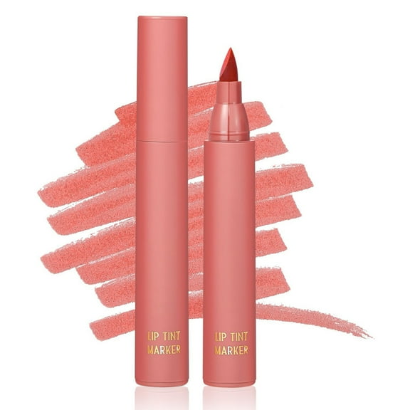 Lip Tint Marker, Liquid Lipstick, Nude Matte Long-Lasting Lip Stain with Transfer-Resistant formula, Angled Tip for Precise Application and Easy Lip Lining