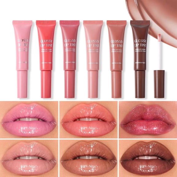 Lip Tint Stain Liquid Lipstick, Lip Gloss for Women, Blush for Cheeks, Lip Stain Long Lasting Waterproof, Lip Makeup, Non-Stick Cup, High Pigment, Vivid Color, #02