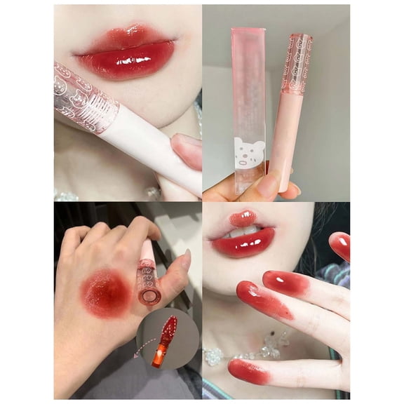 Lip Tint Stain, Moisturizing Lip Gloss, Long-Lasting Mirror Lip Gloss with High Color Rendering, Hydrating Water-Based Lip Glaze for Soft Shiny Lips and Sensitive Skin