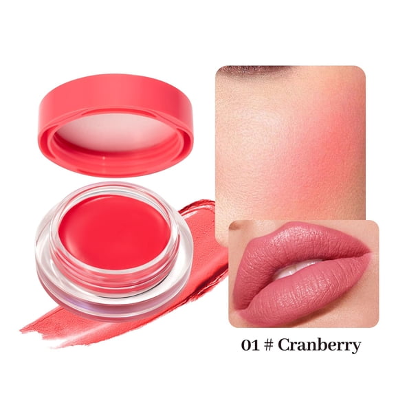 Lip and Cheek Cream Matte Long Lasting Blusher Cream Natural Finish Powder Effect Multi Use Makeup 3.4g Gift Set for Friends