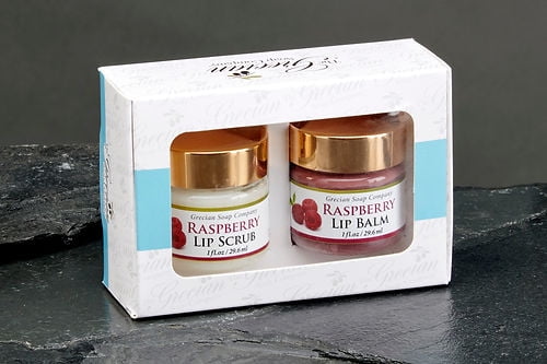 Lip scrub and lip balm boxed set - Raspberry
