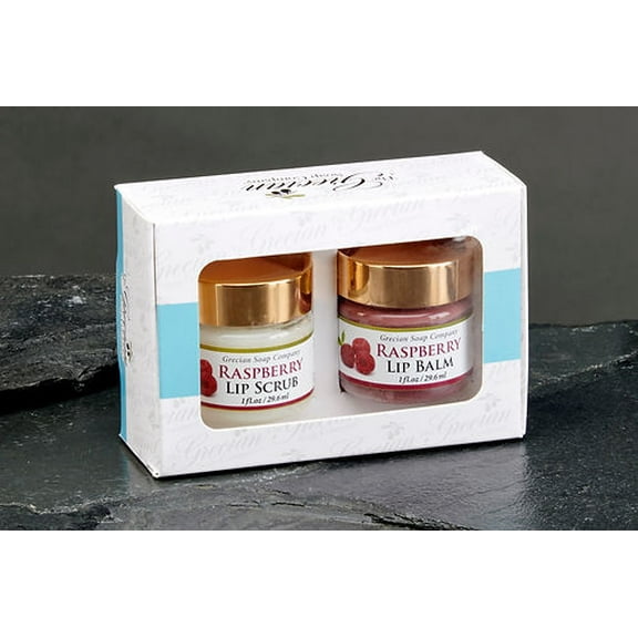 Lip scrub and lip balm boxed set - Raspberry