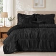 thumbnail image 1 of Lipa King Size Comforter Set,5-Piece Bed in a Bag,All Season Bedding Set,Ruched Design,Comforter,Pillowcases and Shams,Black, 1 of 8