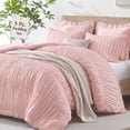 thumbnail image 1 of Lipa Queen Size Comforter Set,5-Piece Bed in a Bag,All Season Bedding Set,Ruched Design,Comforter,Pillowcases and Shams,Pink, 1 of 10