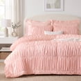 thumbnail image 1 of Lipa Queen Size Comforter Set,5-Piece Bed in a Bag,All Season Bedding Set,Ruched Design,Comforter,Pillowcases and Shams,Pink, 1 of 9