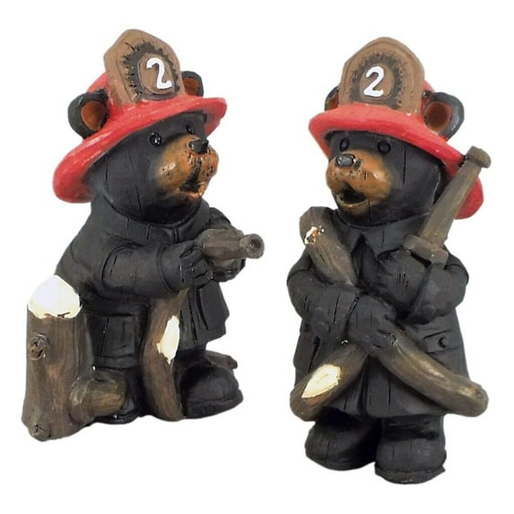 Lipco 18611 Fire Fighter Bear Figurine, Set of 2