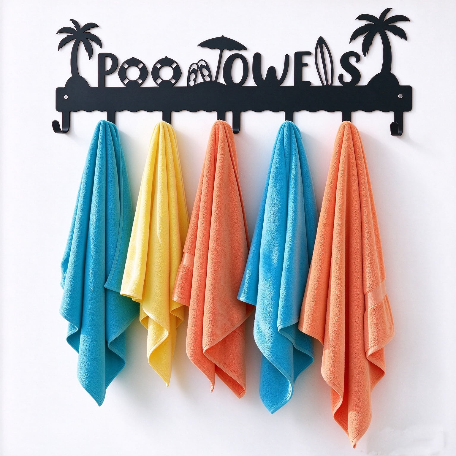 Lipengxiao Wall Mounted Metal Storage Rack with 8 Hooks, Multipurpose ...