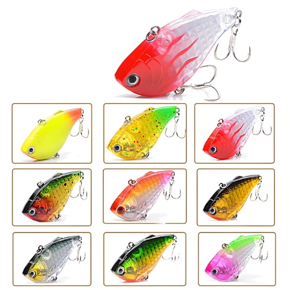 Lipless Fishing Lure 2.4 in 0.53 Oz Sinking Vibration Hard/bait with Rattle, Fast Search for Bass Striped Bass, Valentines Day Gifts, A, 1Pcs