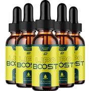 Lipo Boost Liquid Drops   LipoBoost Drops Extra Strength Natural Blend Healthy Organic Support, 5 Pack, 5 Month Supply