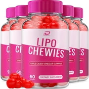 Lipo Chewies ACV Gummies Supplement - LipoChewies ACV Gummies Apple Cider Vinegar 1000MG, 5 Pack, 300 Gummies