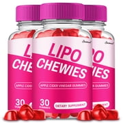 Lipo Chewies Gummies, Maximum Strength Formula, Lipo Chewies ACV Supplement Gelatin Free, 3 Month Supply 3 pack