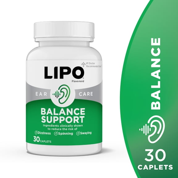 Lipo-Flavonoid Advanced Balance Support with Vitamin D3 for Vertigo Like Symptoms, Dizziness & Spinning, 30 Caplets