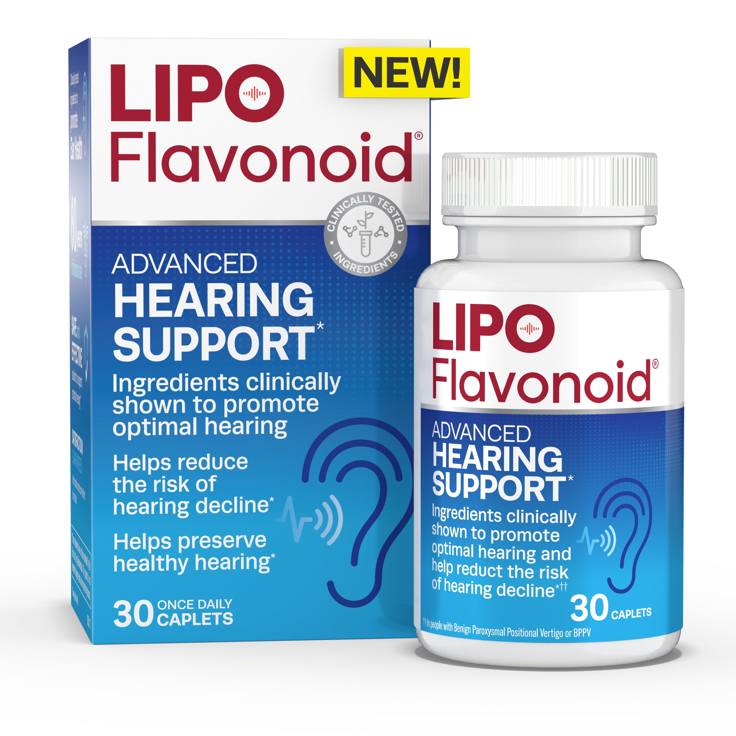 Lipo-Flavonoid Advanced Hearing Support for Hearing Decline, 30 Caplets
