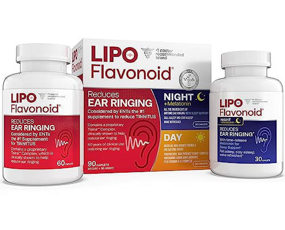 Lipo Flavonoid Day & Night Combo Kit, Tinnitus Relief for Ringing Ears, Lipo Flavonoid Plus